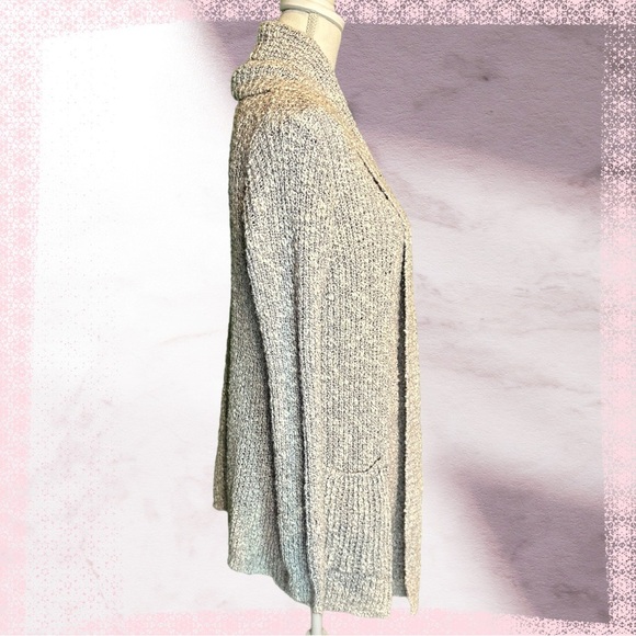 LINE The Label Neutral Shawl Collar Pocketed Long Sleeve Cardigan Size Small - Picture 3 of 13